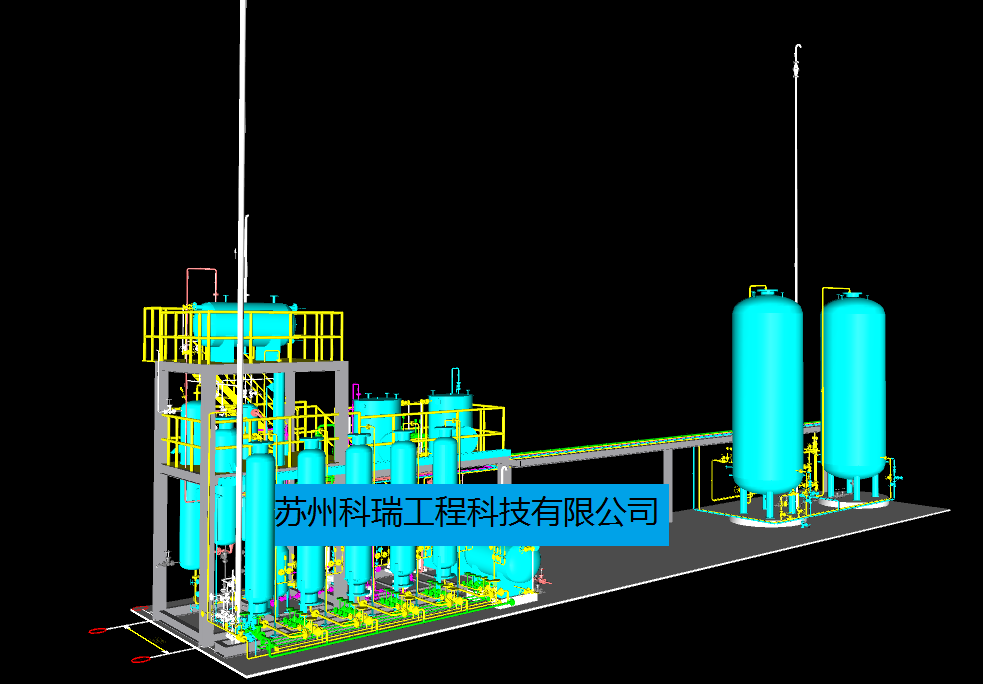 甲醇制氢设备三维设计模型图